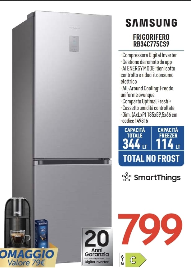 FRIGO SAMSUNG RB34C775CS9 COMBINATO
